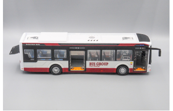 Электробус Zhong Tong N12, белый с красной полосой 28 см