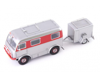 TATRA T805 with trailer (1960), silver/red + USB-drive with digital Anniversary Book