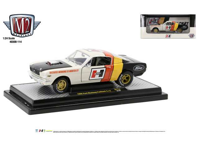 FORD Mustang Fastback 2+2 (1966), white / black / red / yellow