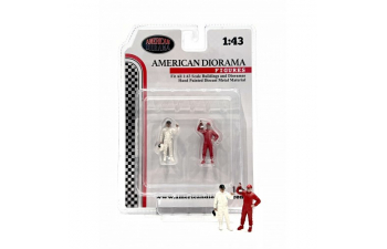 FIGURES SET 2X MAN RACING LEGEND 2000s, WHITE RED