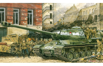 Сборная модель JS-2 Stalin II + Soviet Infantry Tank Riders (3 in 1)