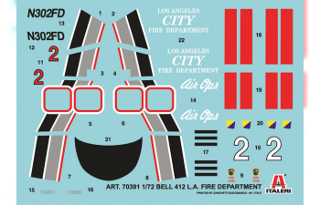 Сборная модель BELL 412 LAFD (подарочный набор)