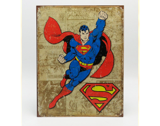 ACCESSORIES Metal Plate - Superman, Beige Red Blue