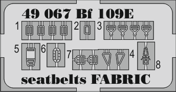 Bf 109E seatbelts FABRIC