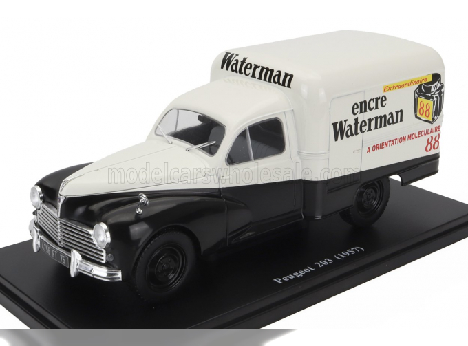 PEUGEOT 203 Van Encre Waterman (1957) - Without Card Box - Senza Scatola, White Black