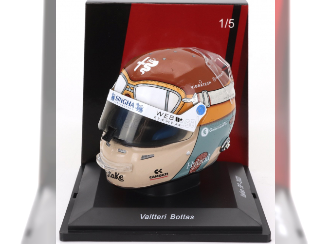 BELL HELMET F1 Casco Helmet Alfa Romeo C43 Team Stake №77 Monza Italy Gp (2023) Valtteri Bottas, Red Black Gold