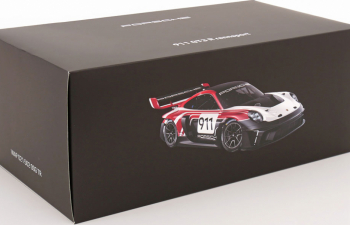 PORSCHE 911 992 Gt3 R №911 Racing Flacht Design Coupe (2021) With Showcase, White Blue Red