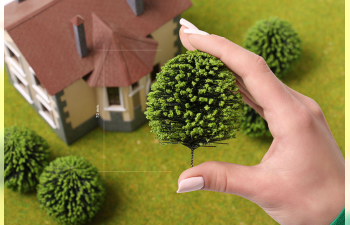 Кустарники для макета. Набор 3 шт. Высота-70 мм.