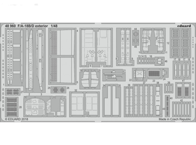 Фототравление для F/ A-18B/ D exterior