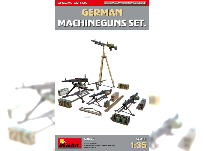 Сборная модель набор немецких пулеметов / German Machineguns Military Set