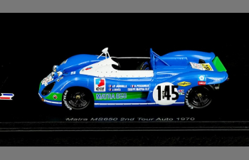 MATRA SIMCA Ms650 Spider №145 2nd Tour Auto (1970) H.pescarolo - J.p.Jabouille - J.rives, Light Blue White