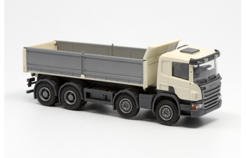 SCANIA P 8х4 самосвал с стальными бортами, слоновая кость/серебряный