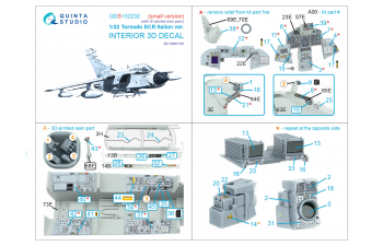 3D Декаль интерьера кабины Tornado ECR Italian (Italeri) (Малая версия) (с 3D-печатными деталями)