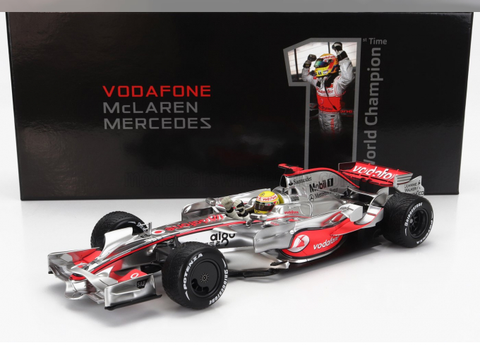 McLAREN F1 Mp4/23 Team Vodafone Mclaren Mercedes N22 World Champion Brazilian Gp With Rain Tires (2008) Lewis Hamilton, Silver Red