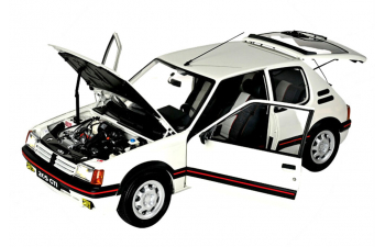 Сборная модель PEUGEOT 205 1.9 GTI KIT with 720 parts, mit Beleuchtung und Soundfunktion, white