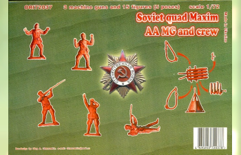 Сборная модель Счетверенная пулеметная установка Максим с расчетом