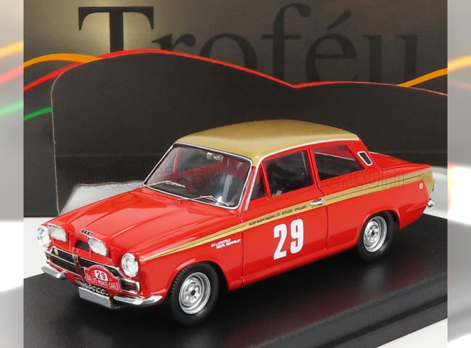 FORD Lotus Cortina N29 Rally Montecarlo (1966) B.ljungfeldt - B.rehnfeldt, Red Gold