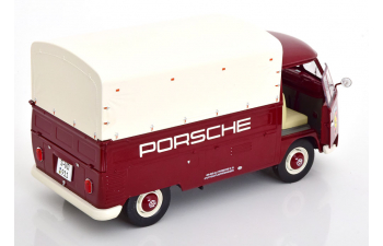 VOLKSWAGEN T1 Pritsche Porsche Service (1950), dark red / white