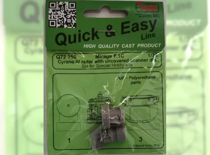 Радар Mirafe F.1 с открытой сканирующей тарелкой/ Mirage F.1 - Cyrano IV Radar with Uncovered Scanner Dish (Special Hobby)