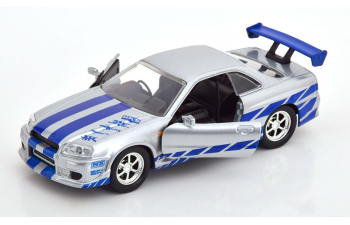 NISSAN Skyline GT-R (BNR34) Fast and Furious, Brian, silver blue