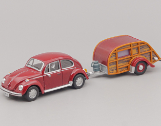 (Б/У) VOLKSWAGEN Beetle с прицепом, dark red