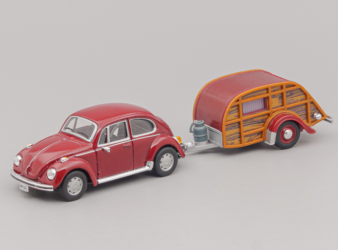 (Б/У) VOLKSWAGEN Beetle с прицепом, dark red