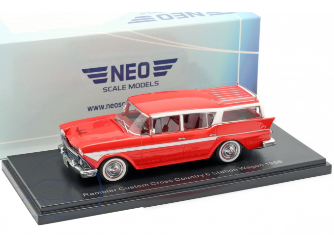 RAMBLER Customs Cross Country 6 Station Wagon 1958 Red/White