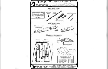 37 мм и 23 мм стволы, ПВД и антенный ввод для Миг-15, Миг-15 бис