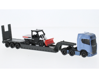 SCANIA S770 V8 Truck Pianale Trasporto 5600 Toolcat Pick-up Spazzaneve Snowplow, Blue Black White