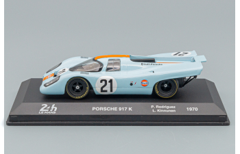 PORSCHE 917k 4.9l Team Jw Automotive Engineering Gulf №21 24h Le Mans (1970) P.Rodriguez - L.kinnunen, Light Blue Orange