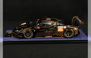 FERRARI 296 Gt3 3.0l Turbo V6 Team Gr Racing №86 24h Le Mans (2024) Riccardo Pera - Daniel Serra - Michael Wainwright - With Showcase - Con Vetrina, Black Orange