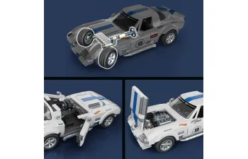 Сборная модель CHEVROLET Grand Sport (1964) -918 Pcs + Corvette Grand Sport 1/64 Scale, White Blue