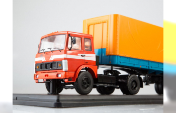 Maz 5432 Truck With Semitrailer Минский 93971 Red / Blue / Orange