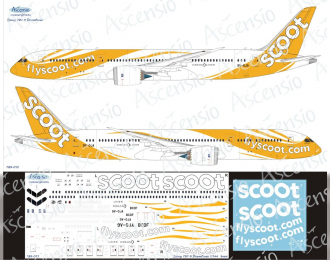 Декаль на самолет Boeing	787-9 Scoot