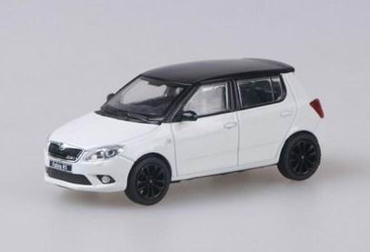 SKODA Fabia II RS 2011, white Candy Uni with black roof black wheels