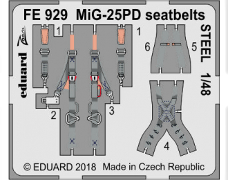 Фототравление для модели MiG-25PD seatbelts STEEL