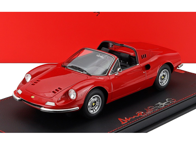 FERRARI Dino 246 Gts Spider Geneva Show (1972) - Con Vetrina - With Showcase, Rosso Corsa 322 - Red