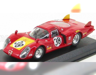 ALFA ROMEO 33.2 Coda Lunga N 38 24h Le Mans 1968 Facetti - Dini, Red Yellow