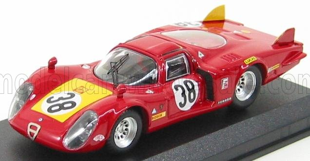 ALFA ROMEO 33.2 Coda Lunga N 38 24h Le Mans 1968 Facetti - Dini, Red Yellow