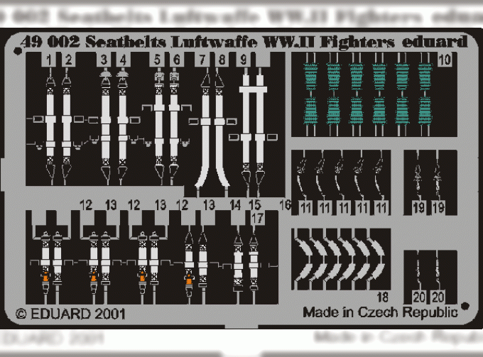 Фототравление Ремни безопасности истребителей Luftwaffe 2 мир. в.