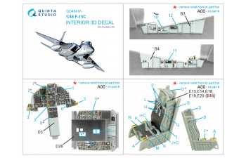 3D Декаль интерьера кабины F-15C (Academy)