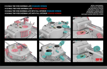 Сборная модель танк M4A3 76W VVSS Sherman поздний, стандартная версия