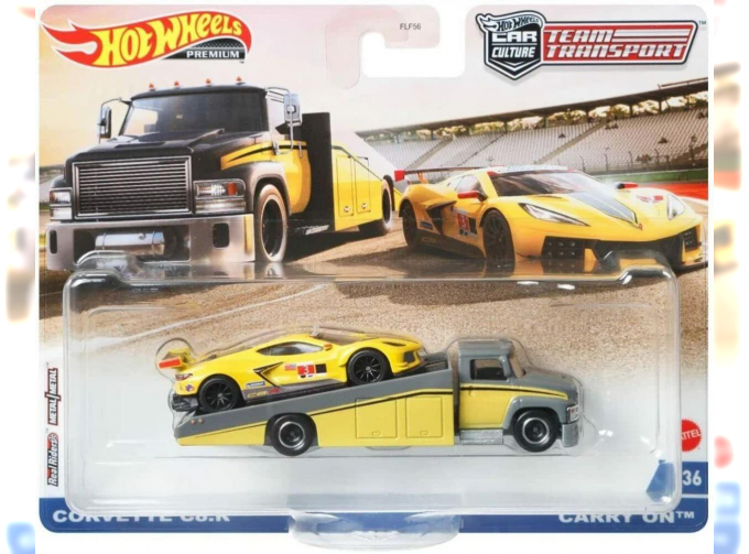 Transport Corvette C8-R & Carry-on Truck, yellow