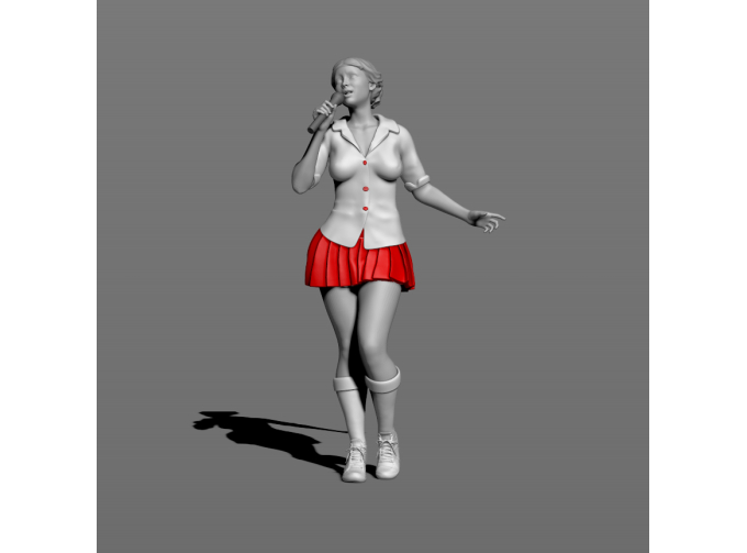 Фигура Девушка с микрофоном, окрашенная