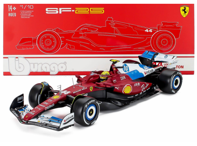 FERRARI F1  Sf-25 Team Scuderia Ferrari Hp №44 Miami Gp Lewis Hamilton (2025), Red White Blue