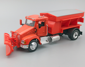 KENWORTH T300 Sand Spreader Plow Truck, orange