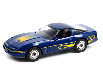 CHEVROLET Corvette C4 Challenge Race Car 1988 Dark Blue with Yellow Stripes