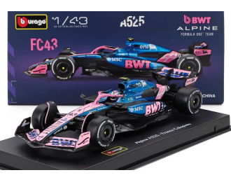 ALPINE F1 A525 Team Bwt Alpine №43 Season (2025) Franco Colapinto - With Pilot And Showcase, Black Blue Pink
