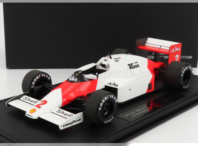 McLAREN F1 Mp4/2b N 2 Alain Prost Season 1985 World Champion - Con Vetrina - With Showcase, White Red