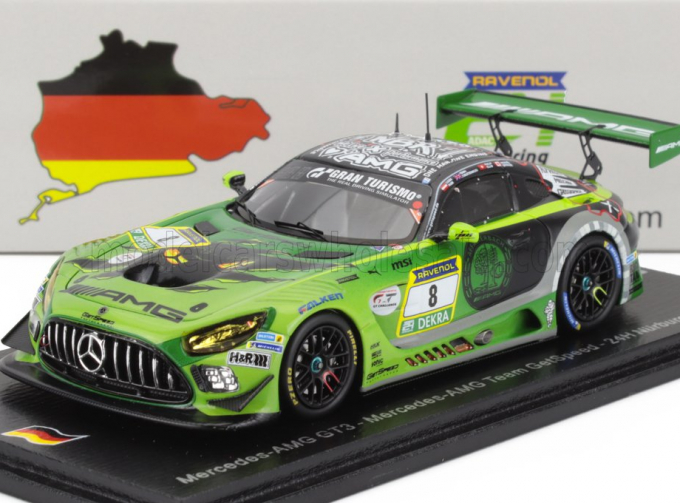 MERCEDES-BENZ Amg Gt3 Team Getspeed №8 24h Nurburgring (2024) Lucas Auer - Adam Christodoulou - Philip Ellis - Mikael Grenier, Green Black